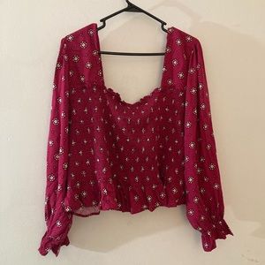 Nordstrom BP Burgundy Punch Geometric Blouse, 4XL